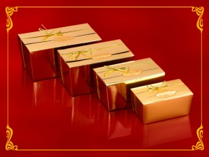 Photo of four boxes for chocolates